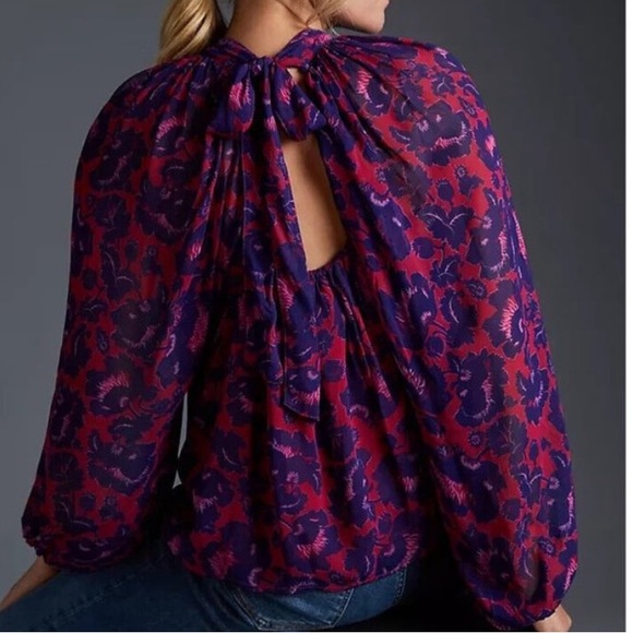 MAEVE Anthropologie Japan Sheer Tunic Blouse S - Picture 7 of 13